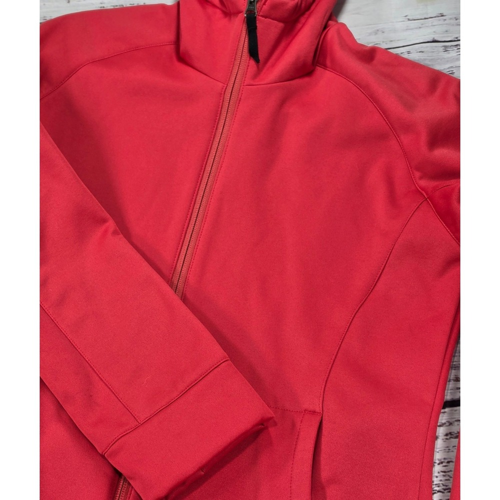 Bonfire Full Zip Hoodie Women S Red Excellent Fleece Lined Thumb Holes Pocket
